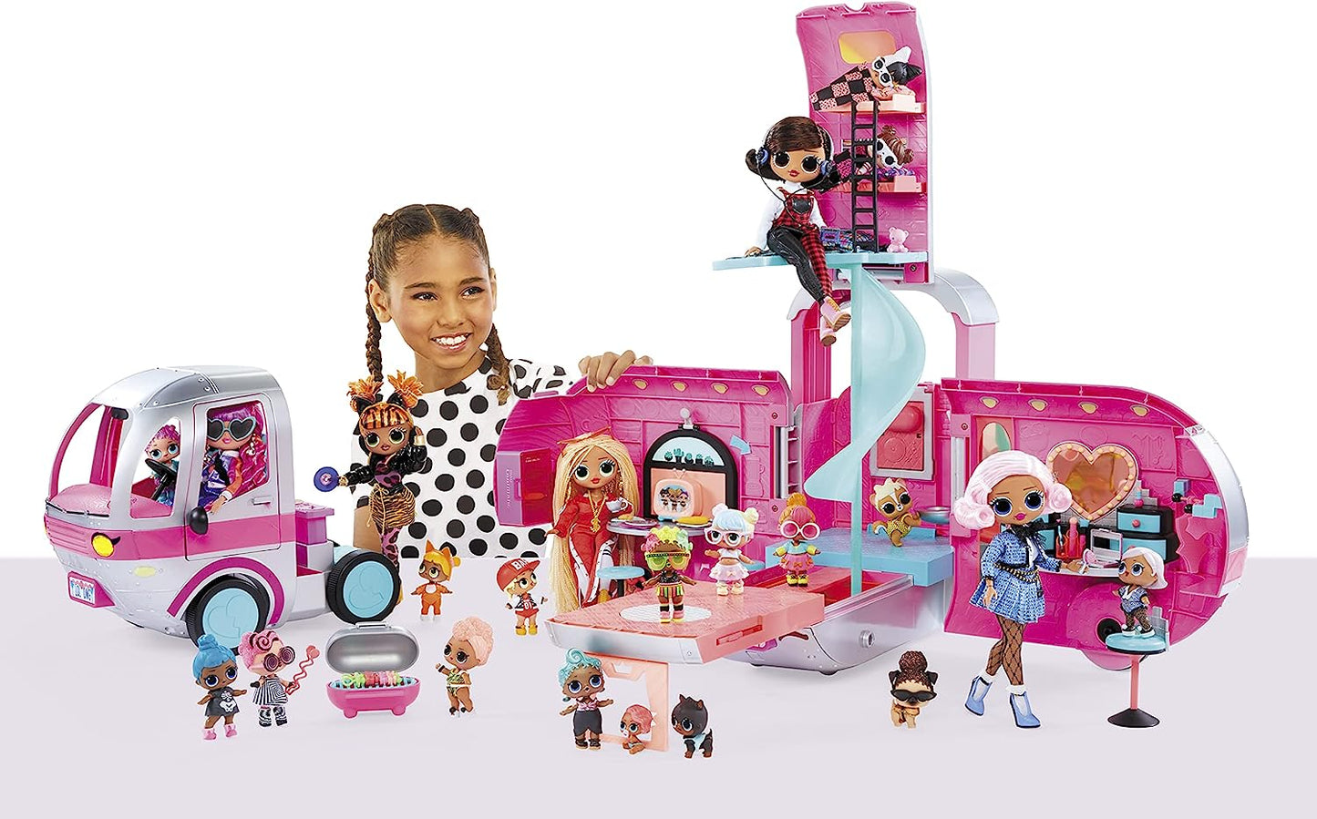 New LOL Surprise OMG 4-in-1 Glamper Fashion Camper Deluxe Doll Playset 55+ Surprises