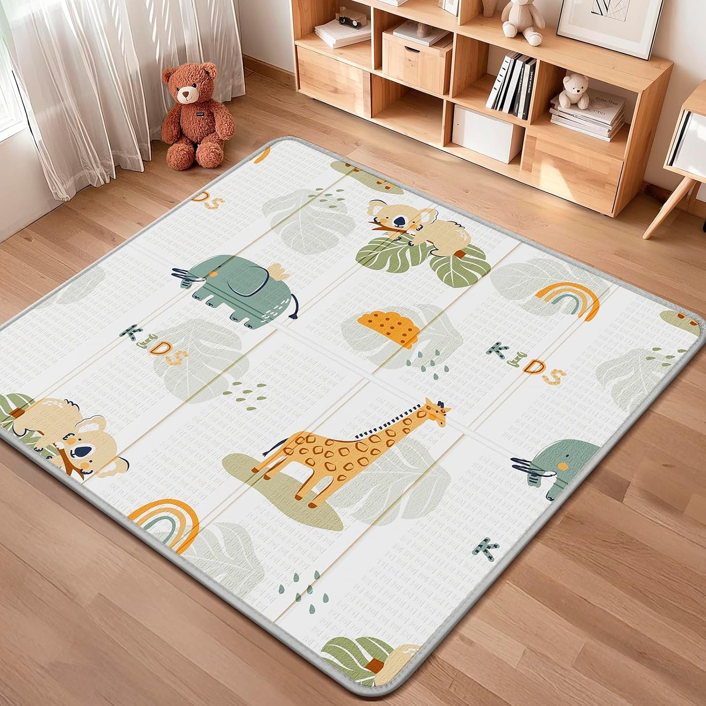 New PIGLOG Foldable Waterproof Baby Play Mat - 50 × 50 Inch (Giraffe)