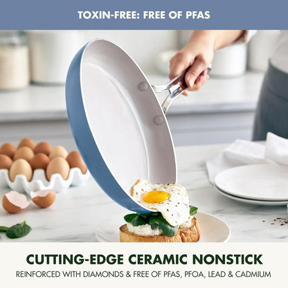 New GreenPan Nova 10-Piece Cookware Pots & Pans Set (Ocean Blue)