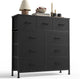 Sweetcrispy 9-Drawer Fabric Dresser Storage Tower (Black)