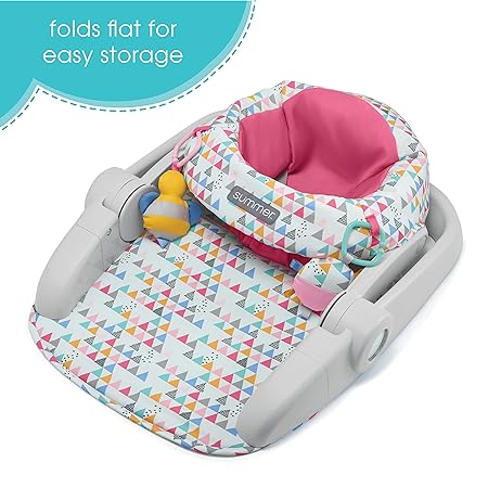 New Summer Infant Learn-to-Sit 2-Position Floor Seat (Funfetti Pink)