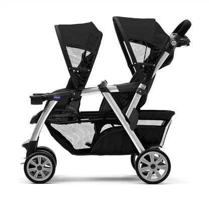 Chicco Cortina Together Double Stroller - Minerale (Black/Silver)