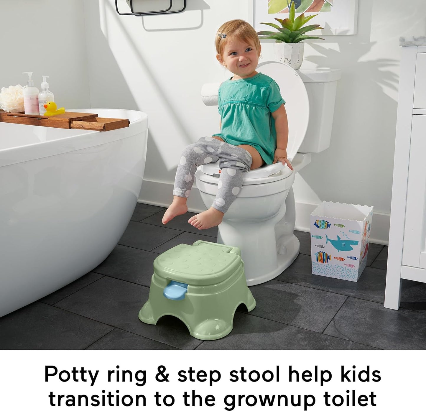 Fisher-Price Toddler Toilet 3-in-1 Puppy Perfection Potty Training Seat and Step Stool with Removable Ring