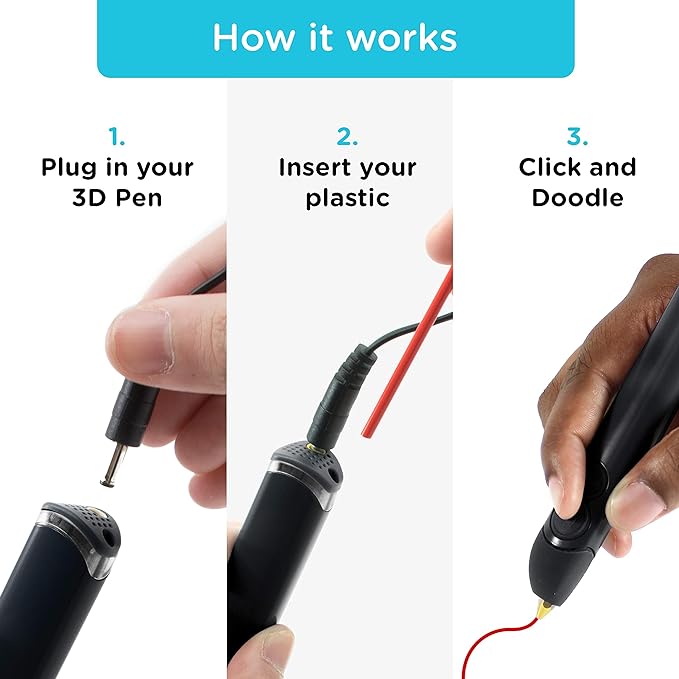 New 3Doodler Create+ 3D Printing Pen Set – Onyx Black