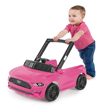 Bright Starts Ford Mustang 4-in-1 Pink Baby Activity Center & Push Walker