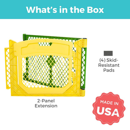 Toddleroo Superyard 2-Panel Door Extension 65.5-Inch (Green/Yellow)