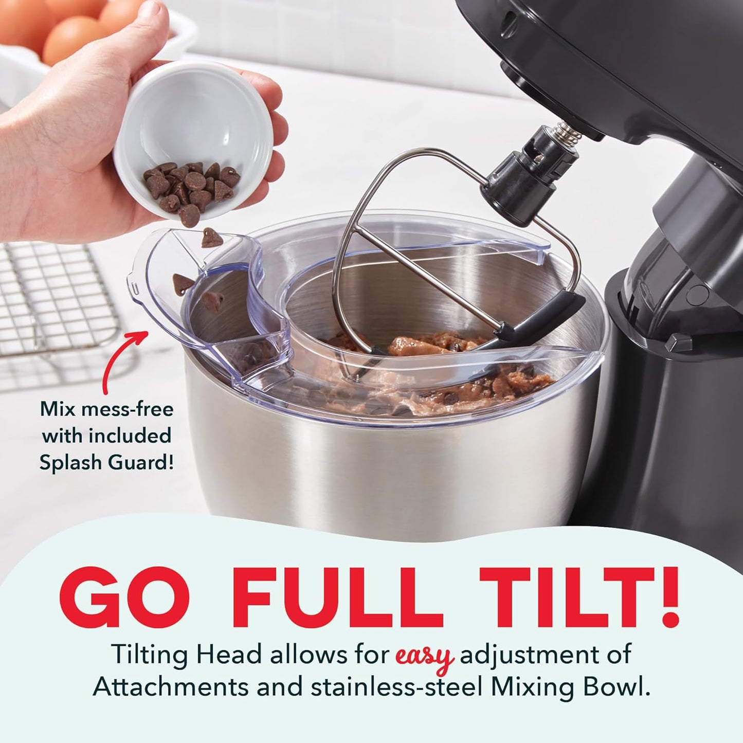 DASH Tilt-Head 3.5qt Stand Mixer 12 Speeds (Forged Iron)