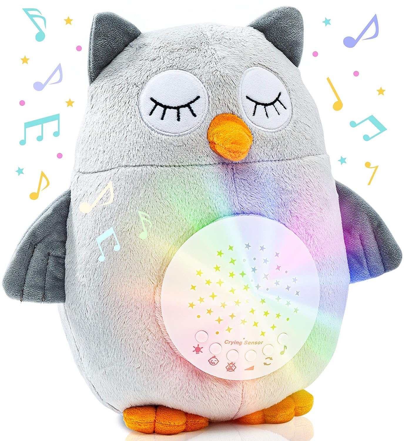 New Baby Soother Cry Activated Toy and Sound Machine - Baby Plush Owl