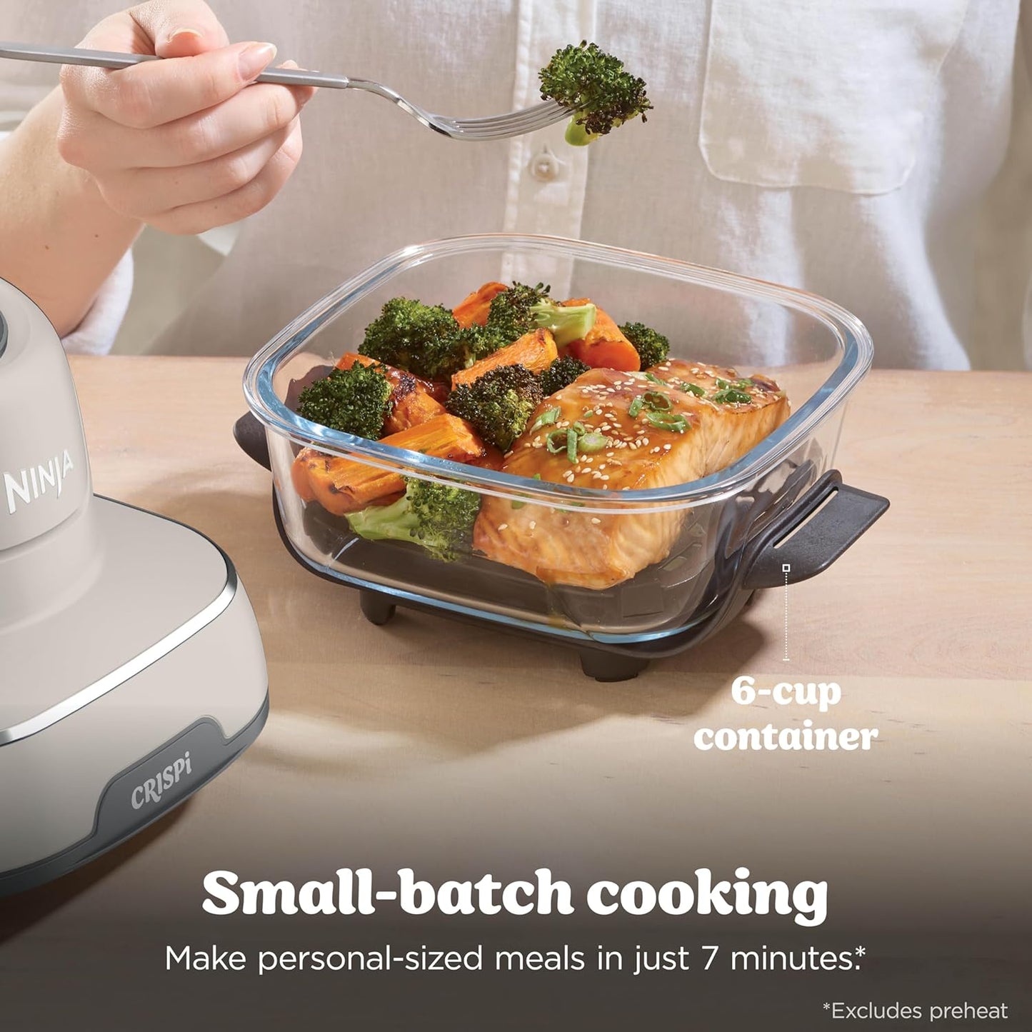 Ninja Crispi Air Fryer, Microwave, Freezer & Dishwasher Safe (Stone)