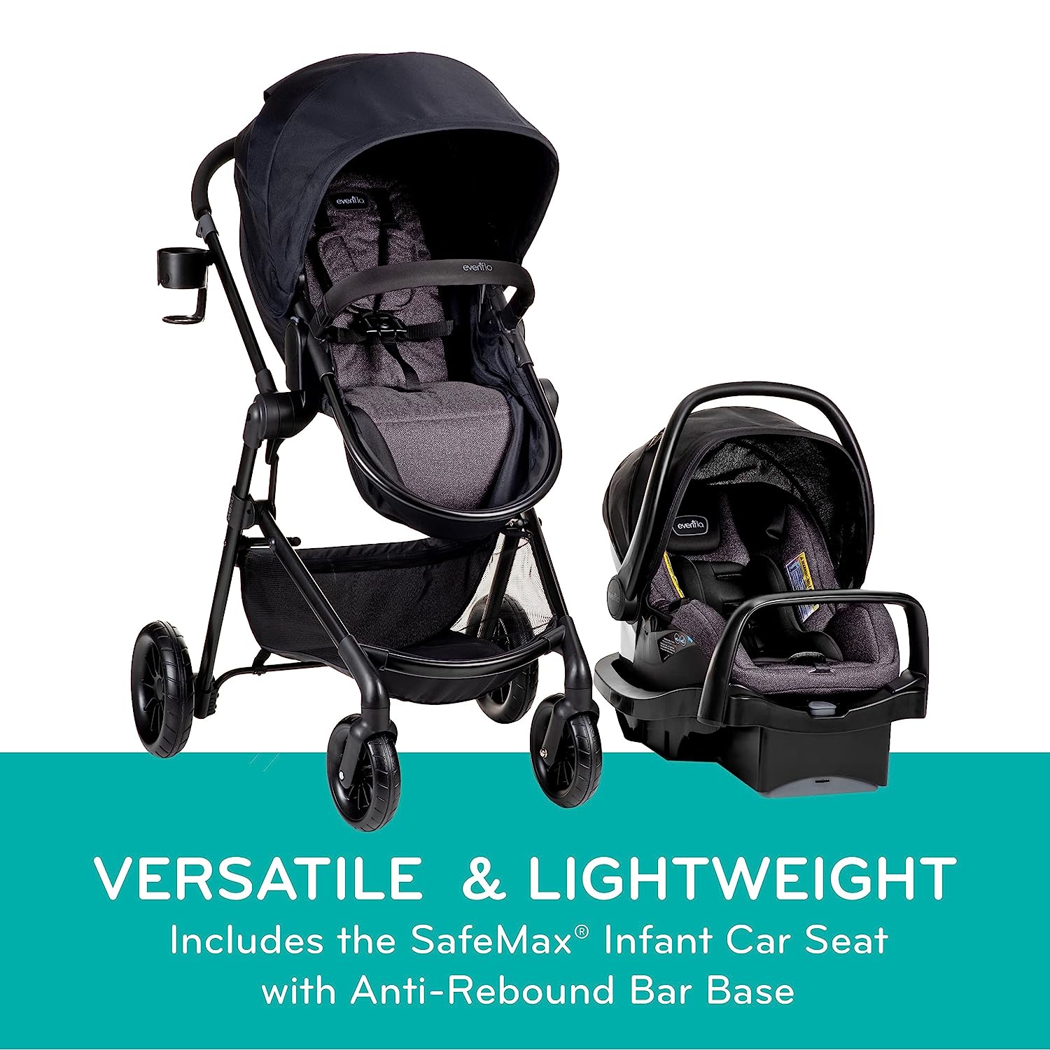 New Evenflo Pivot Modular Travel System with Infant Car Seat Casual G Kidsy