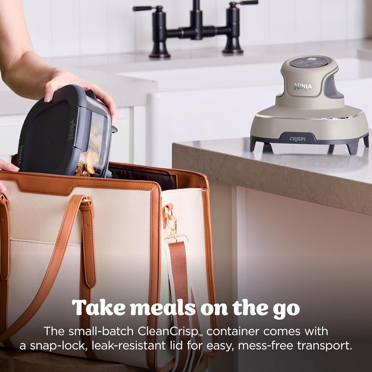 Ninja Crispi Air Fryer, Microwave, Freezer & Dishwasher Safe (Stone)