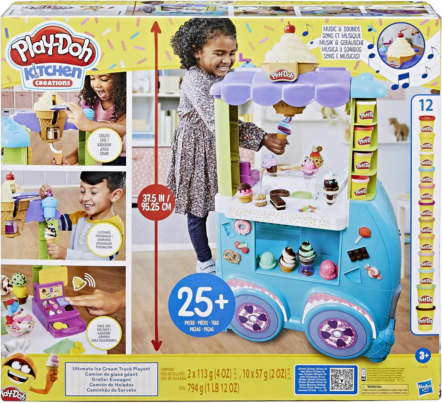 New Play-Doh Kitchen Creations Ultimate Ice Cream Toy Truck Playset