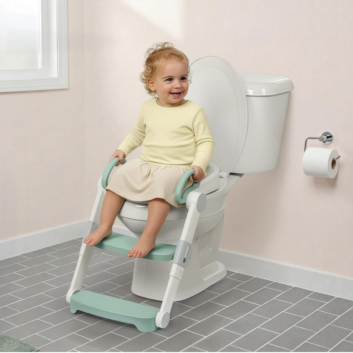 Ingenuity Foldaway Ladder Potty, Adjustable Step Stool Toilet Trainer Seat