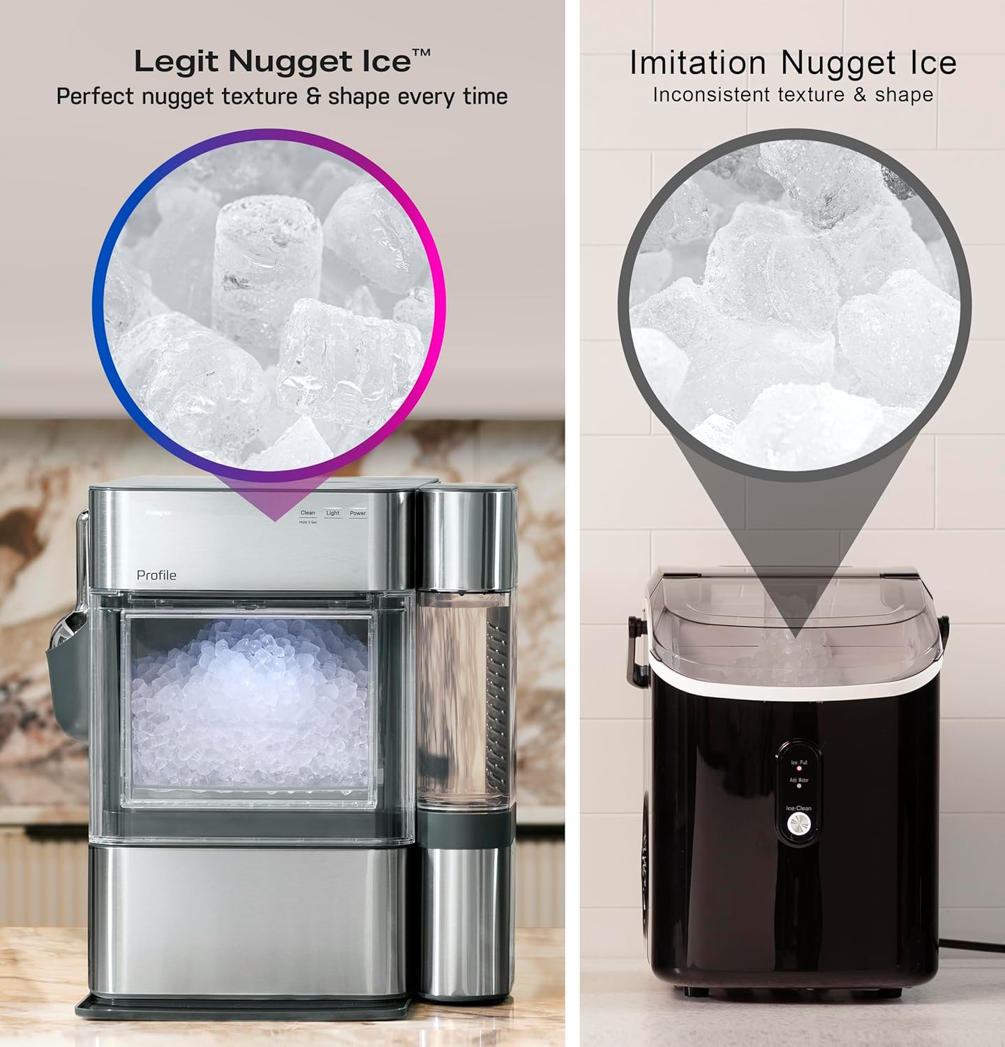 GE Profile Opal 2.0 Ultra Nugget Ice Maker with Scale Inhibiting Filter (Stone White)