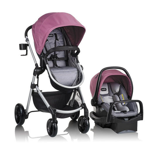 Evenflo Pivot Modular Travel System With Safemax Infant Car Seat (Dusty Rose)