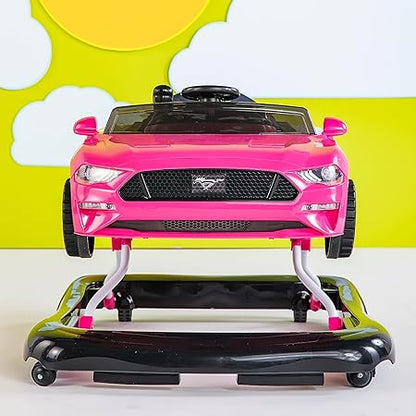 New Bright Starts Ford Mustang 4-in-1 Pink Baby Activity Center & Push Walker