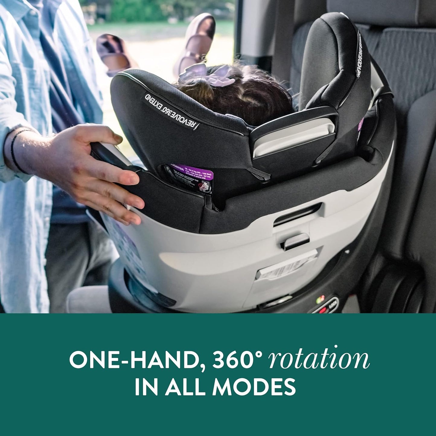 New Evenflo Gold Revolve360 Extend All-in-One Rotational Car Seat (Emerald Green)