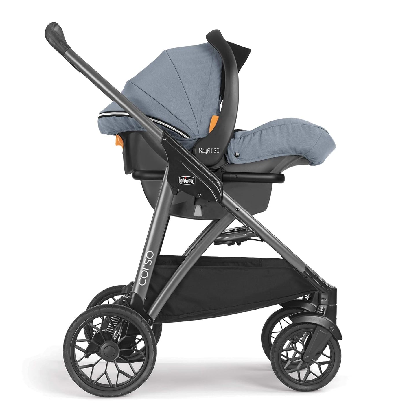 New Chicco Corso Modular Travel System with KeyFit 30 Zip Infant Car Seat (Silverspring/Grey)