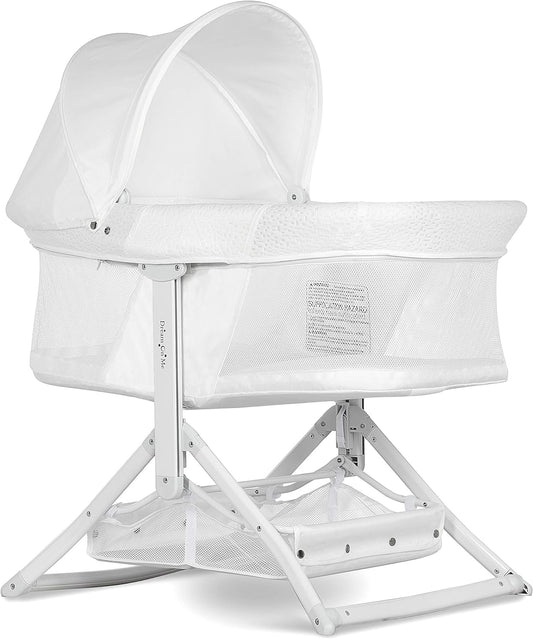 New Dream On Me 2-in-1 Convertible Insta Fold Bassinet and Cradle (White)