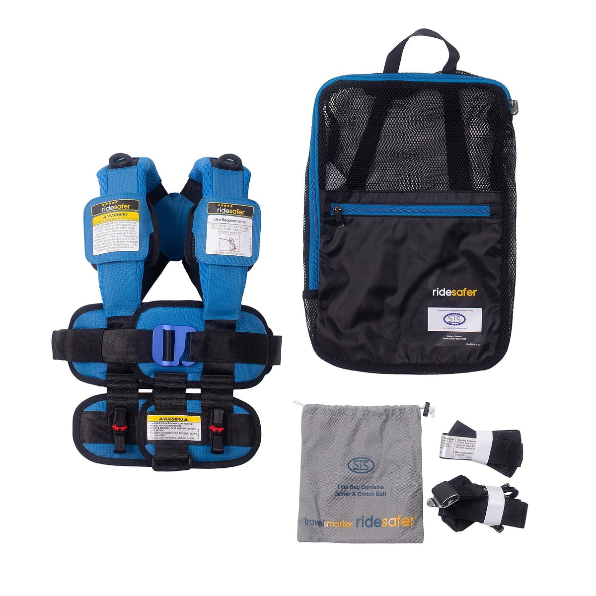 New RideSafer Gen 6 Travel Vest (Blue, Small)