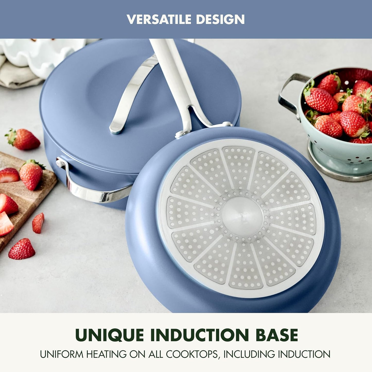 New GreenPan Nova 10-Piece Cookware Pots & Pans Set (Ocean Blue)