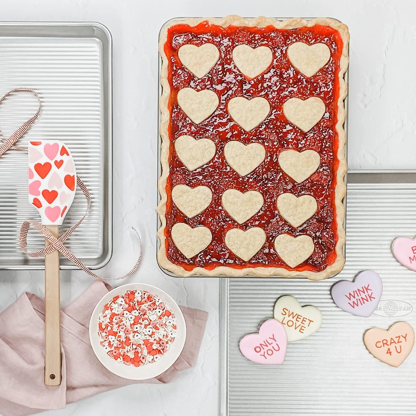 New USA Pan 3-Piece Warp Resistant Non-Stick Aluminized Steel Bakeware Set