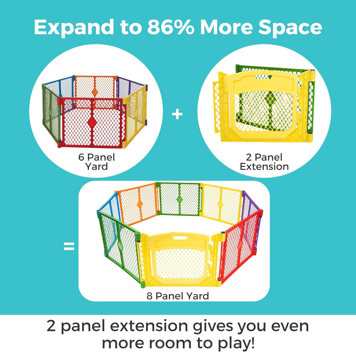 Toddleroo Superyard 2-Panel Door Extension 65.5-Inch (Green/Yellow)
