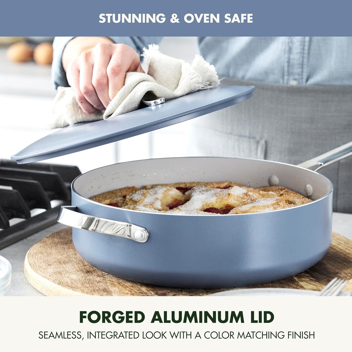 New GreenPan Nova 10-Piece Cookware Pots & Pans Set (Ocean Blue)