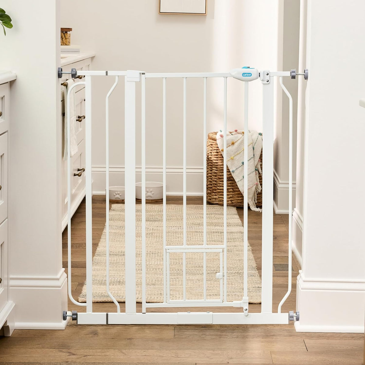 Carlson 36" Extra Tall Walk-Through Dog Gate, 29-36.5" Wide (White)