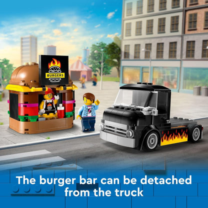 New LEGO City Burger Truck Toy Building Set, Pretend Play Toy 60404