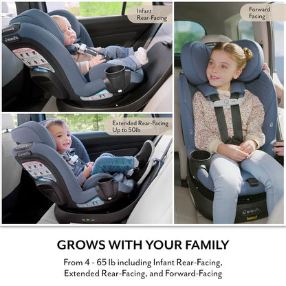 Evenflo Revolve360 Slim 2-in-1 Rotating Car Seat with SensorSafe (Agate)