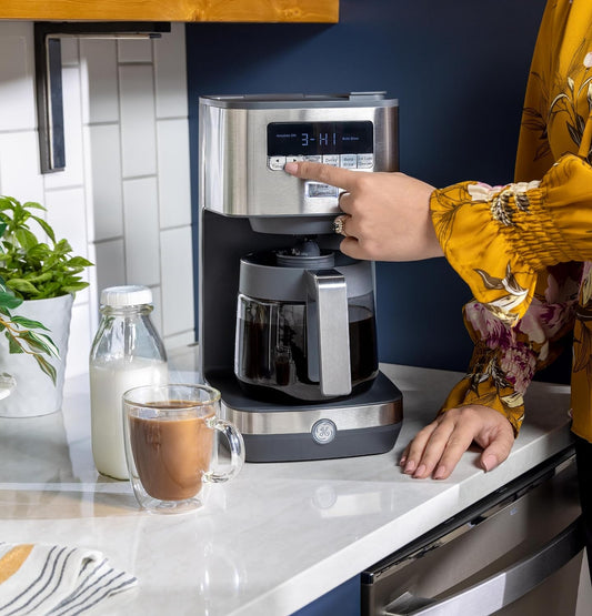 GE 12-Cup Drip Coffee Maker with Timer (Stainless Steel)
