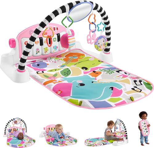 New Fisher-Price Baby Activity Mat Glow and Grow Kick & Play Piano Gym (Pink)