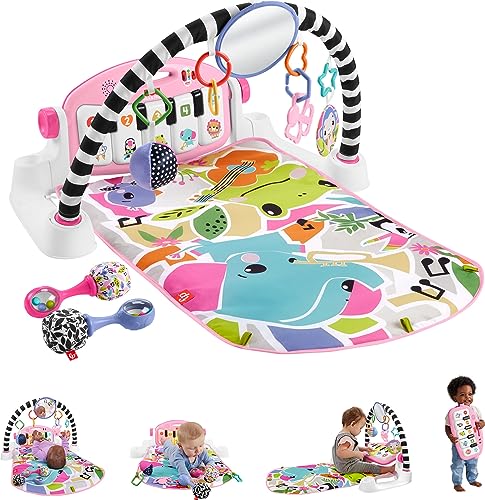 New Fisher-Price Baby Gift Set Glow and Grow Kick & Play Piano Gym Baby Playmat (Pink)