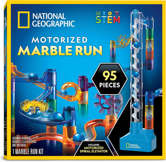 New National Geographic Marble Run Motorized Elevator 95-Piece Marble Maze Kit