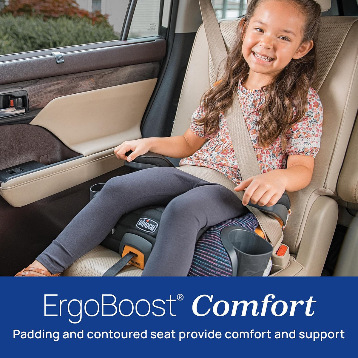 New Chicco GoFit ClearTex Plus Backless Belt-Positioning Booster Car Seat (Tropic Green)