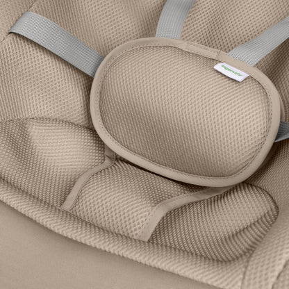 New Ingenuity Nestle Foldable Vibrating Baby Rocker with 2-Position Recline (Tan)