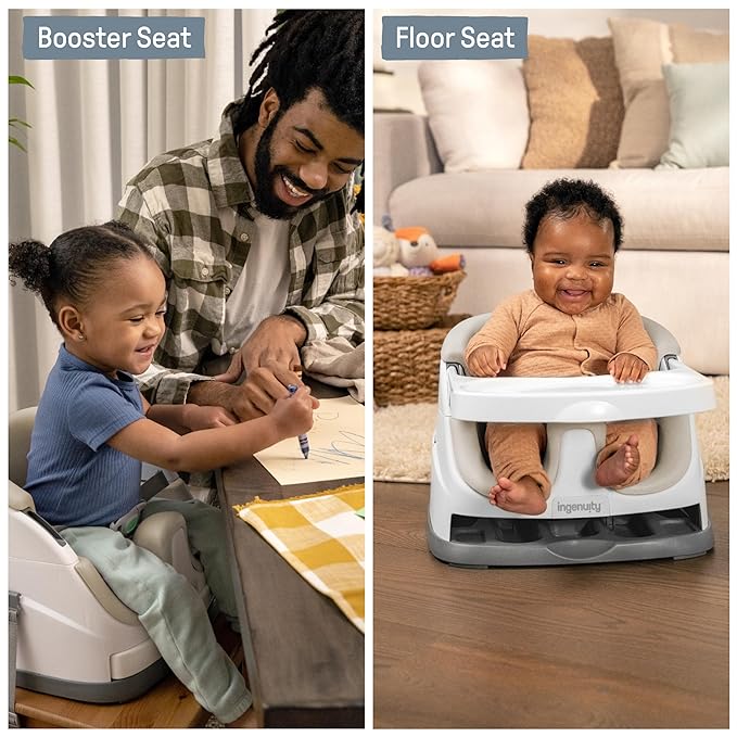 New Ingenuity 2-in-1 Booster Feeding and Floor Seat (Cashmere)