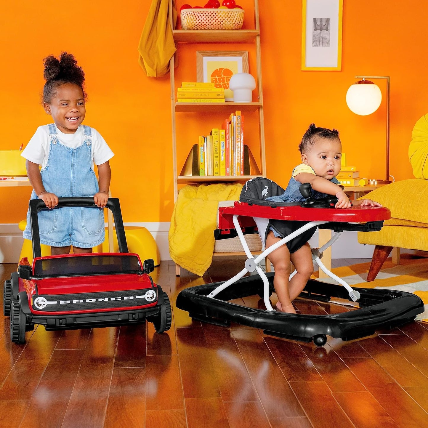 New Bright Starts Ford Bronco 4-in-1 Red Baby Activity Center & Push Walker