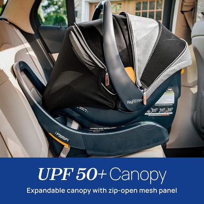 New Chicco KeyFit Max Zip Infant Car Seat with Base, 4–30 Pounds (Apex/Black)