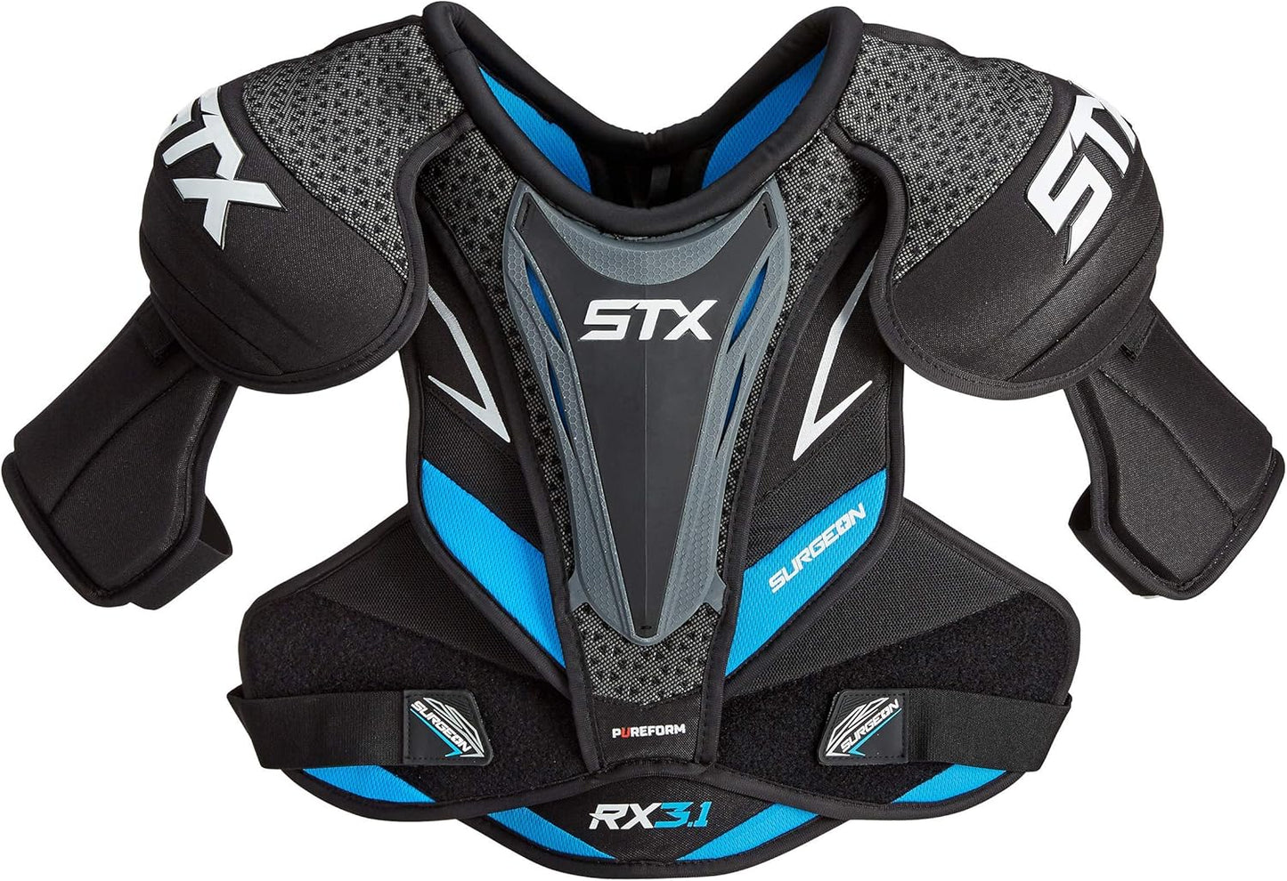 New STX Ice Hockey Surgeon RX3.1 Junior Shoulder Pad (White/Blue)