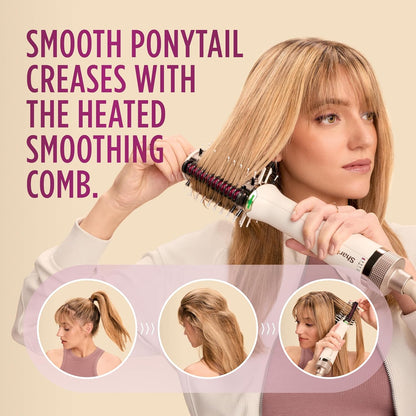 Shark HT202 SmoothStyle Heated Comb + Blow Dryer Brush, Dual Mode