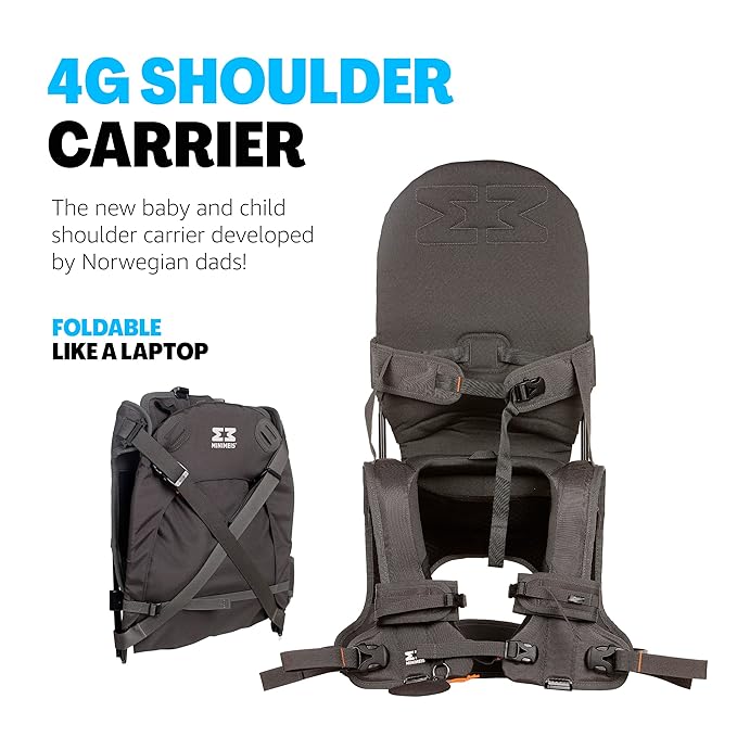 New MINIMEIS G4 - Lightweight Child Shoulder Carrier - Dark Grey