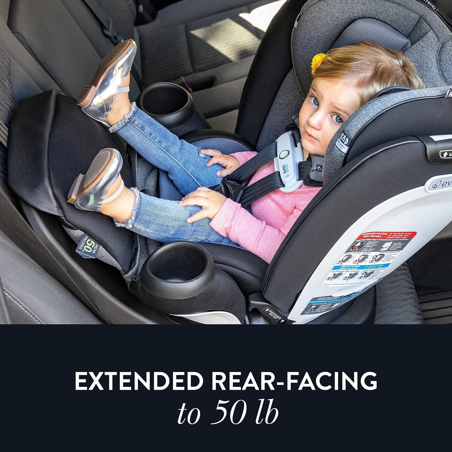 New Evenflo Gold Revolve360 Extend All-in-One Rotational Car Seat (Moonstone Gray)