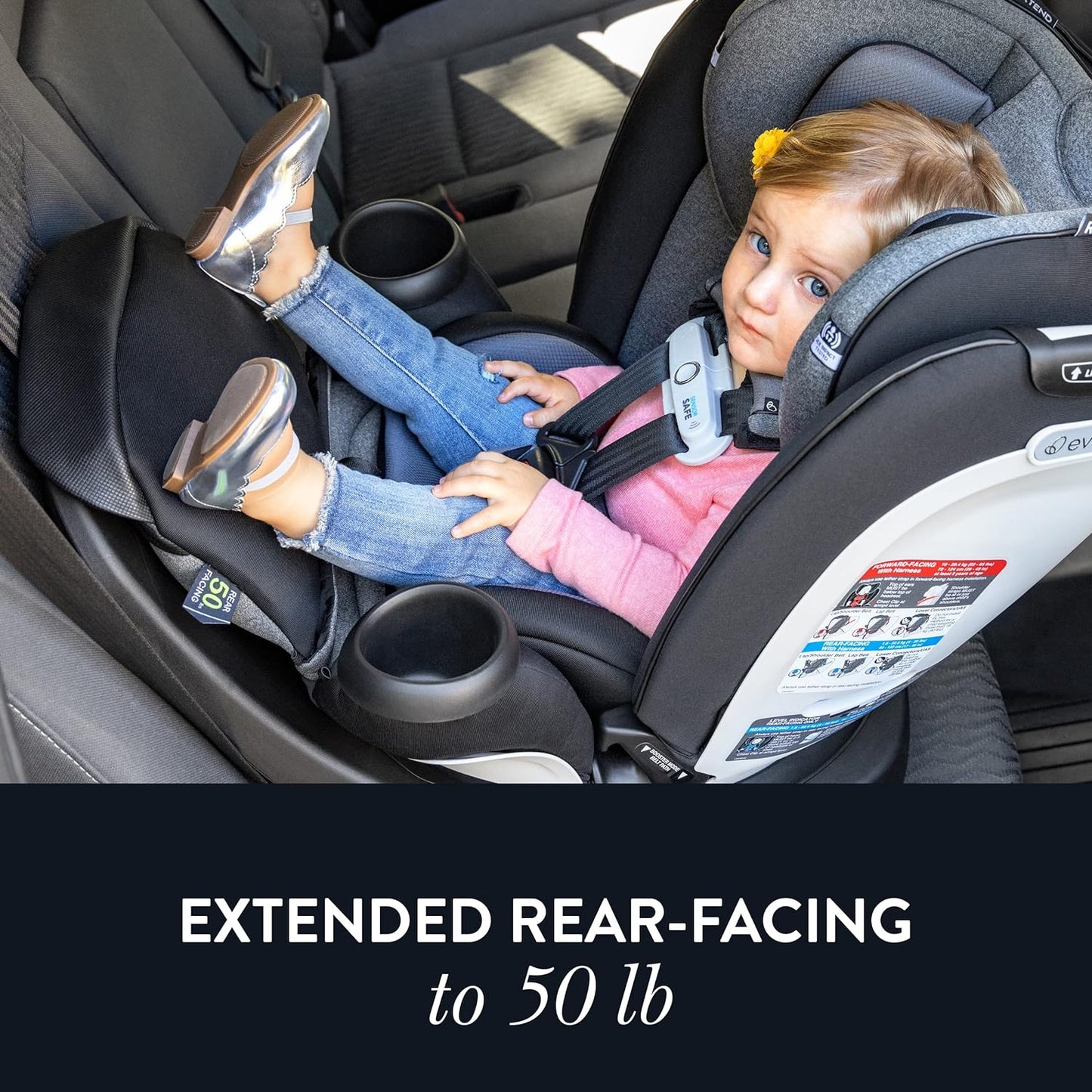 New Evenflo Gold Revolve360 Extend All-in-One Rotational Car Seat (Onyx Black)