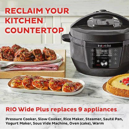 Instant Pot RIO Wide Plus, 9-in-1 Electric Pressure Cooker 7.5 Quarts