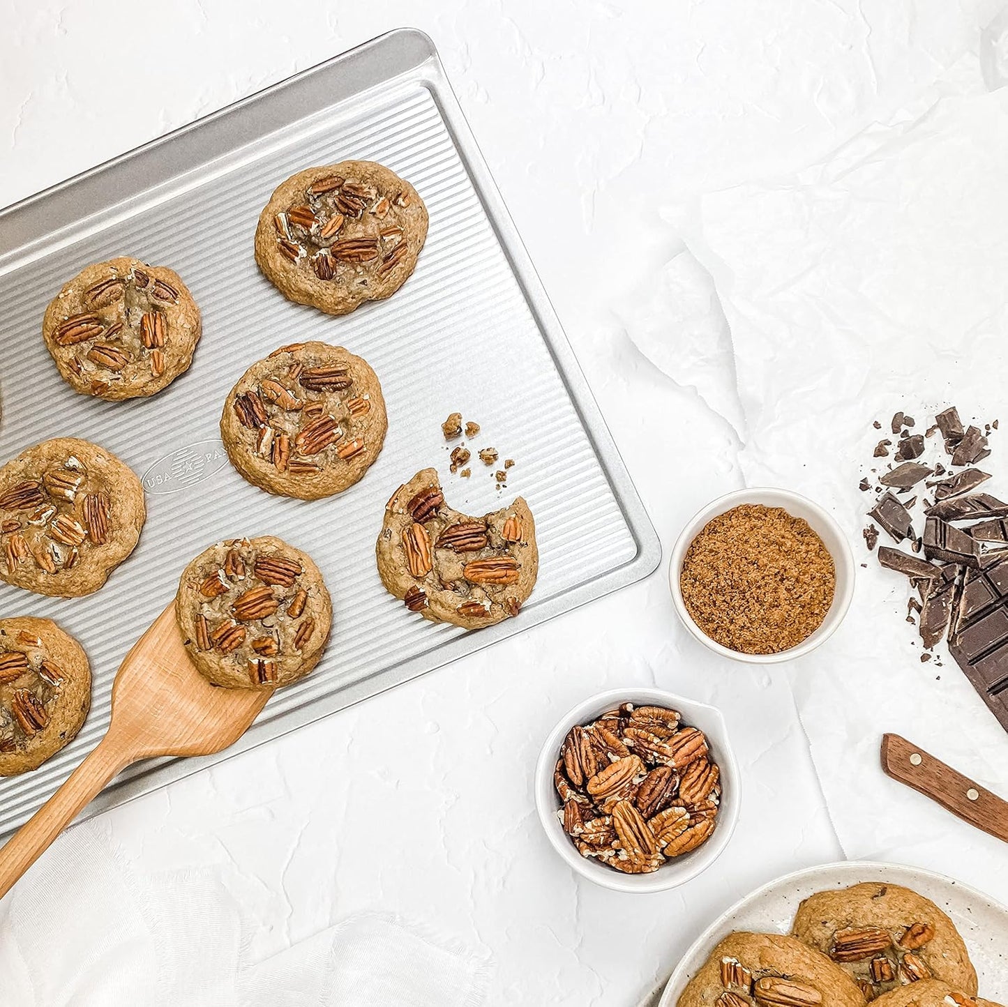 New USA Pan 3-Piece Warp Resistant Non-Stick Aluminized Steel Bakeware Set