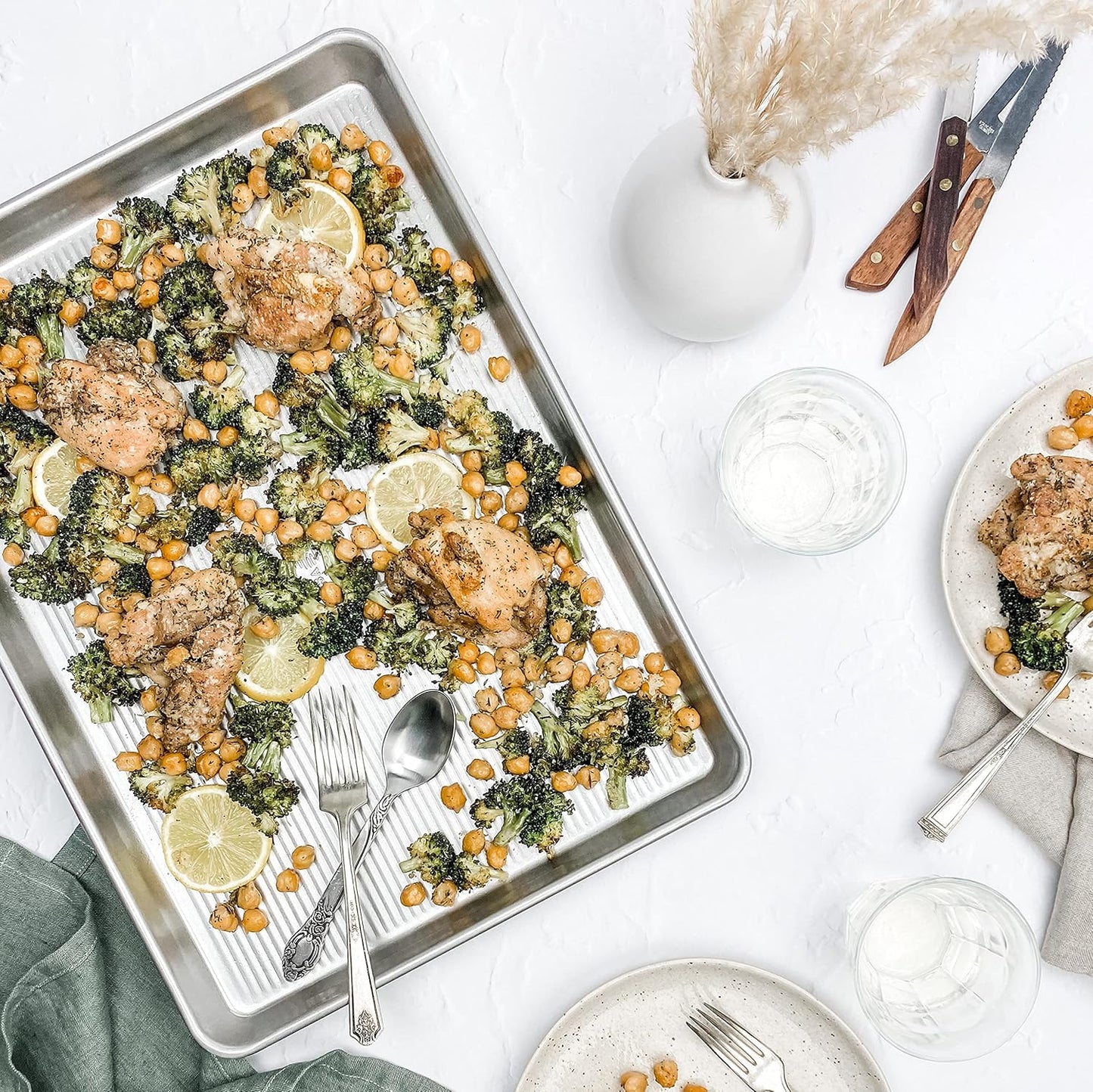 New USA Pan 3-Piece Warp Resistant Non-Stick Aluminized Steel Bakeware Set