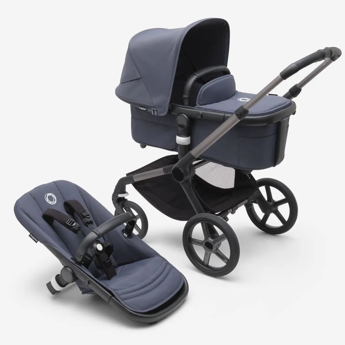 New Bugaboo Fox 5 All-Terrain Stroller, 2-in-1 Baby Stroller (Stormy Blue Graphite)