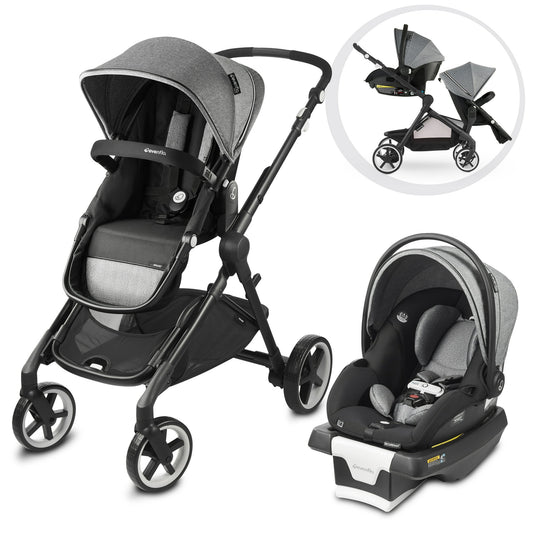 New Evenflo GOLD Pivot Xpand Travel System with SecureMax Infant Car Seat (Moonstone)